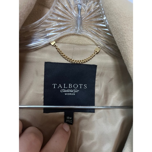 Talbots Double Breasted‎ Wool Blend Coat Beige 18W - Picture 3 of 5